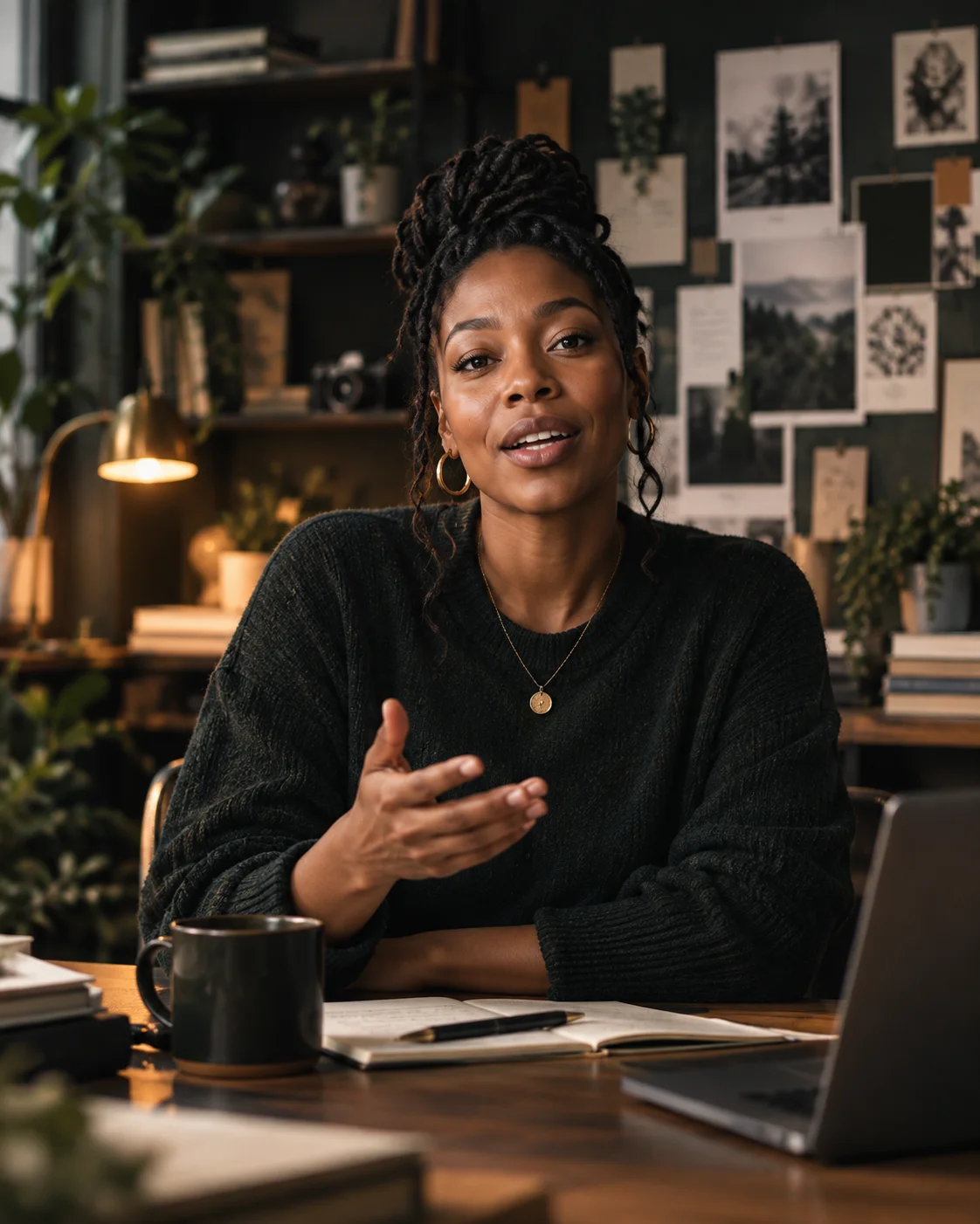 Creator working from her studio